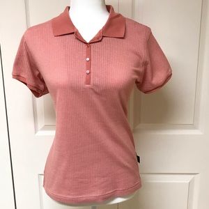 😎 Adidas Peach/White Thin Stripe 4-Button Po…